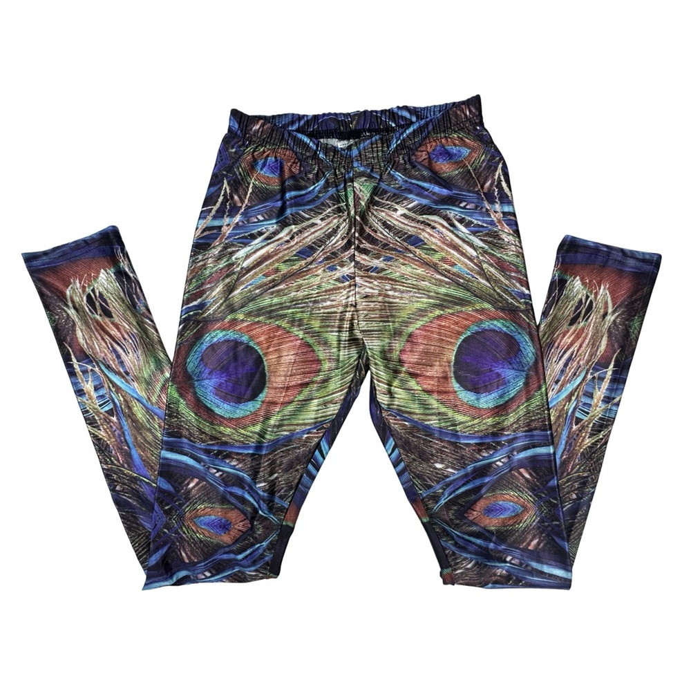 Peacock Print Leggings Yoga Pants